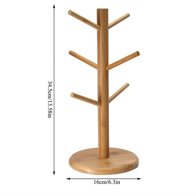 Portavasos Extraíble Estante Para Tazas De Bambú Estante De Almacenamiento Para árboles 6
