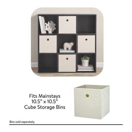 MAINSTAYS 9 CUBE STORAGE ORGANIZER, BLACK