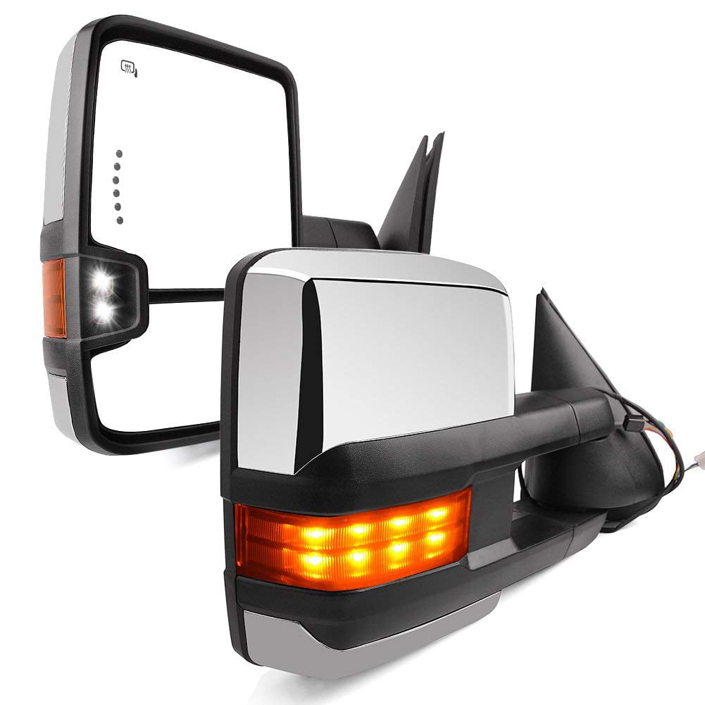 ECCPP Towing Mirror Replacement fit for 2003-2006 Chevrolet Silverado Tahoe Suburban Avalanche GMC Sierra Yukon Cadillac Escalade Power Heated LED Signal Clearance Light Pair Mirrors 050923-5211-1513421 07 CLASSIC 