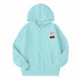thumbnail image 2 of BOOMNY Child Girls Hoodie Zip Up Cherry Graphic Long Sleeve Hoodies for Kids Fashion Fall Winter Hooded Sweatshirts with Pocket, 2 of 6