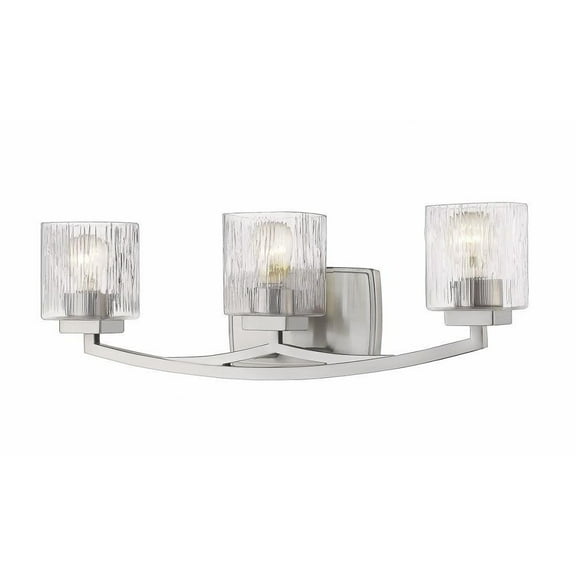 3 Light Vanity Light Fixture in Metropolitan Style 24 inches Wide By 7.75 inches High-Brushed Nickel Finish Bailey Street Home 372-Bel-2959178