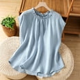thumbnail image 2 of BUIGTTKLOP Cotton Linen Tank Tops for Women Sleeveless Shirts Crewneck Pleated Loose Fitted Summer Tanks, 2 of 6