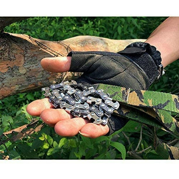 Sportsman Pocket Chainsaw 36 Inch Long Chain With Fire Starter Best Compact Folding Hand Saw Tool For Survival Gear, Camping, Hunting, Tree Cutting Or Emergency Kit. Replaces Your Pruning & Pole Saw
