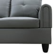 thumbnail image 6 of Hommoo Faux Leather L Shaped Sectional Couch and Sofa Set, Modern Living Room Furniture Set, Left Side, Dark Grey, 6 of 6