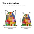 thumbnail image 2 of Kdxio Colorful Plastic Blocks Pattern Print Drawstring Backpack Bag,Waterproof Draw String Back Sack, Gym Drawstring Bags Swim Bag For Unisex, 2 of 5