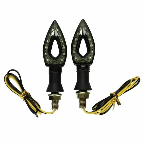 WEISIPU Motorcycle Motorbike Indicators X2 Universal 12V 12LED Amber Turn Signal Lights