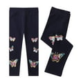 thumbnail image 1 of Girls Butterfly Embroidered Leggings Toddler Spring Autumn Outside Bottoms Kids Comfortable Long Pants 2-7Y Versatile Spring Fall Trousers, 1 of 7