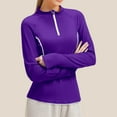 thumbnail image 2 of Summer Tops for Women Long Sleeve High Elasticity Fitted Yoga Running Suit For Fitness And Yoga Thermal V Neck Tops Women Long Sleeve Dress Blouse Undershirt Short Womens Camisole Purple S, 2 of 5