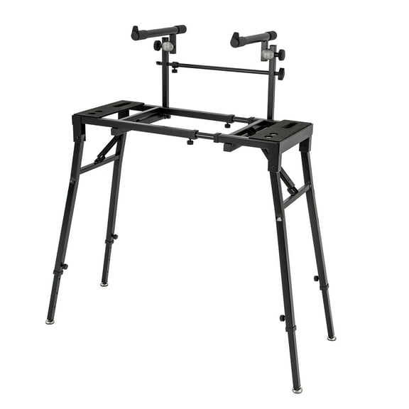 Keyboard Stand DJ Workstation Table Top Piano Holder 2-Tier Double Studio Mount