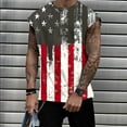 thumbnail image 2 of Cmfcve Plus Size Men's Summer Tank Top Sleeveless Round Neck Fitness Undershirt Patriotic Printed Pullover Vest, 2 of 5