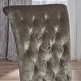 thumbnail image 5 of GDF Studio Villere Contemporary Tufted Roll Top Dining Chairs, Set of 2, Gray Velvet and Dark Brown, 5 of 12