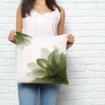 thumbnail image 3 of Throw Pillow Covers 24x24 Inch, Sage Green Decorative Pillow Cases for Couch Sofa Bed, Boho Modern Floral Abstract Ombre Leaf White Cotton Linen Square Home Decor Pillowcases with Hidden Zipper, 3 of 7