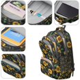 thumbnail image 4 of Black Sunflower Backpack for School,Cute School Bag,Schoolbag with Adjustable Shoulder Straps & Padded Back,16.9 Inch, 4 of 5