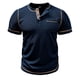 thumbnail image 2 of pstuiky camisetas para hombre, Camiseta de manga corta para hombre, estilo informal, lisa, con cuello vuelto, botones y blusa ropa de hombre l, 2 of 5