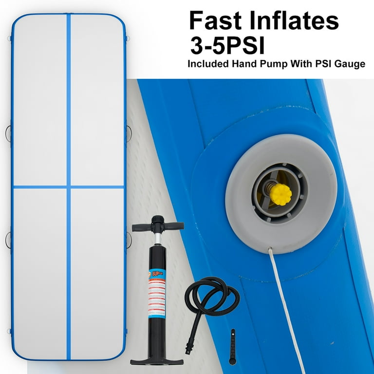 Goplus inflatable gymnastics mat yoga mat air track floor mats pump blue sales