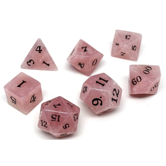 Stone Dice Collection - Rose Quartz - Signature Font