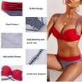 thumbnail image 7 of SHEWIN Womens Bikini Swimwear Set 2 Piece Bikinis Shoulders Push up Bathing Suits Red, 7 of 7