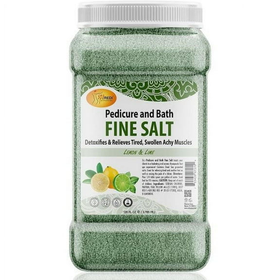 SPA REDI - Detox Foot Soak Pedicure and Bath Fine Salt, Lemon and Lime,128 Oz - Made with Dead Sea Salts, Argan Oil, Coconut Oil, and Essential Oil - Hydrates, Softens and Moisturizes