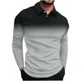 thumbnail image 2 of Blusa y camisa de manga larga con cuello vuelto para hombre, jersey de solapa, manga corta, deportiva, de manga corta, blusa de poliéster para hombre, 2 of 5