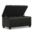 thumbnail image 5 of Sienna 33 inch Wide Storage Ottoman Bench in Distressed Black Vegan Leather, 5 of 14