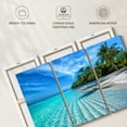thumbnail image 6 of Elephant Stock Maldives Beach Coast Wall Art - Horizontal Multi Panel Canvas - Living Room Wall Decor - Beach Multi Panel - Blue And Beige Decor - 38" x 24", 6 of 8