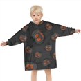 thumbnail image 3 of Black Halloween Pumpkins Blanket Hoodies for Kids 6-13YR Oversize Wearable Blanket Hoodies for Boys Girls Teens, 3 of 7