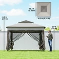 thumbnail image 3 of 11'x11' Pop Up Canopy 2-Tier Soft Top Gazebo w/ Mesh Netting, Grey, 3 of 10