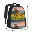 thumbnail image 3 of Vsdgher Horse Sunflowers Print Backpack for Women Men School Bookbag with Laptop Compartment for College Work Travel, Simple Fashion Casual Daypack, Fit 15" Laptop, 3 of 8