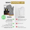 thumbnail image 3 of Premium Heat-Resistant Oven Mitts - Stylish and Beautiful - Non-Slip Platinum Silicone Grip - Long and Thick - 100% Natural Cotton Exterior and Soft Terry Cloth Lining - Set of 2 by Cook'n'Chic, 3 of 6