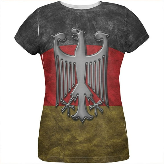 German Flag Eagle Crest All Over Womens T Shirt Multi MD