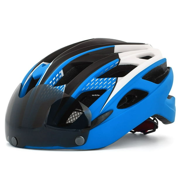 Soidarity Casco de bicicleta de montaña para la máxima aventura, casco de ciclismo ligero y portátil, ajustable, azul y blanco, tamaño libre Type2 NO2