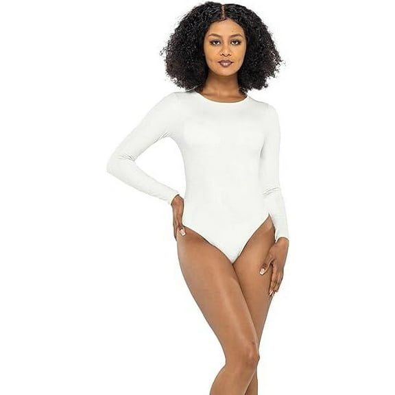 Gleefill Shapewear Bodysuit for Women Long Sleeve Tops Crew Neck Slimming Tummy Control,Women's Bodysuit Sexy Crew Neck Soft Long Sleeve Slim Fit Bodysuits Jumpsuit Casual Blouse Tops