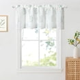 thumbnail image 6 of Floral Pattern Bedroom Valance, Green Leaf Print Rod Pocket Sheer Curtain for Nursery, 1 Piece Light Filtering Valance for Farmhouse, 52 x 18, 6 of 6