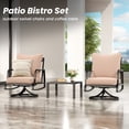thumbnail image 5 of STARY Small Patio Furniture Set, 3 Piece Outdoor Bistro Set, 2 x Swivel Patio Chairs and 1 x Small Side Table, Outdoor Table and Chairs Set with 4" Thick Cushions for Backyard, Porch, Poolside, 5 of 9