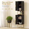 thumbnail image 4 of kleankin 67" Tall Bathroom Storage Cabinet, Freestanding Linen Tower, Black, 4 of 10