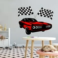 thumbnail image 2 of Sports Wall Decals for Boys Bedroom - Speedy Racing Car Flags Car DIY & Creativity Boy Girl Bedroom Wall Sticker - Size: 10 In x 8 In, 2 of 5