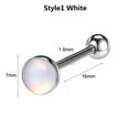 thumbnail image 3 of QQTDFG 1 Piece 14g Stainless Steel Tongue Ring Barbell Tongue Piercing Body Jewelry-Style1 Green, 3 of 9