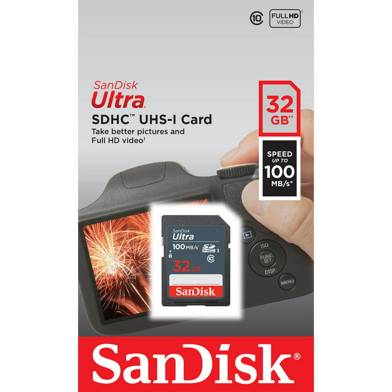 SanDisk 32GB Ultra SDHC UHS-I Memory Card - 100MB/s, C10, SDHC