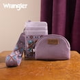 thumbnail image 5 of Wrangler Aztec Keychain Wristlet Wallets for Women Western Dual Pouch Wristlet Credit Card Holder Wallet with Zipper Pocket, Aztec-Purple, 5 of 8