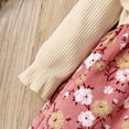 thumbnail image 6 of KIMI BEAR Newborn Baby Girls Dress Ruffle Long Sleeves Floral Dress Knit One-piece Apricot 3-6 Months, 6 of 8