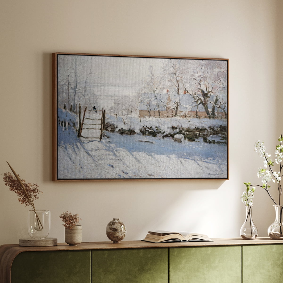Vintage Landscape-CCLXXXIX By Wexford Home Framed in Walnut Wood Gallery Wrapped Canvas 27 in. x 41 in.