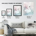 thumbnail image 3 of Artery8 Lake Swan Pink Green Light Watercolour Painting Living Room Extra Large XL Wall Art Poster Print, 3 of 5