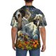 thumbnail image 3 of Fotbe Sunflower Field Spotted Dog Camisa Estampada de Manga Corta para Hombre, Casual de Verano, Estilo Playero, Sin Arrugas-XX-Large, 3 of 5