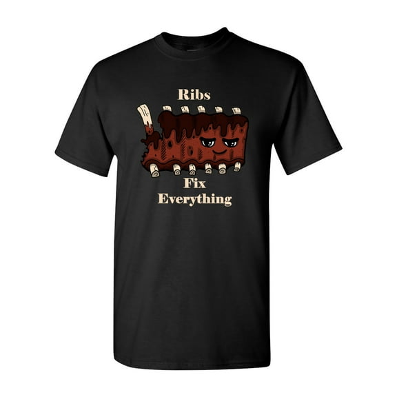Ribs Fix Everything Adult DT T-Shirts Tee