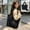 Black-BK-clearacne, variant on Dyegold Solid Color Foldable Nylon Shoulder Tote Bag with Zipper Closure and Large Capacity for Travel Work Shopping