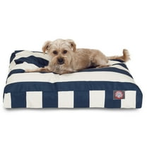 Majestic Pet | Vertical Stripe Shredded Memory Foam Rectangle Pet Bed For Dogs, Removable Cover, Navy Blue, Small