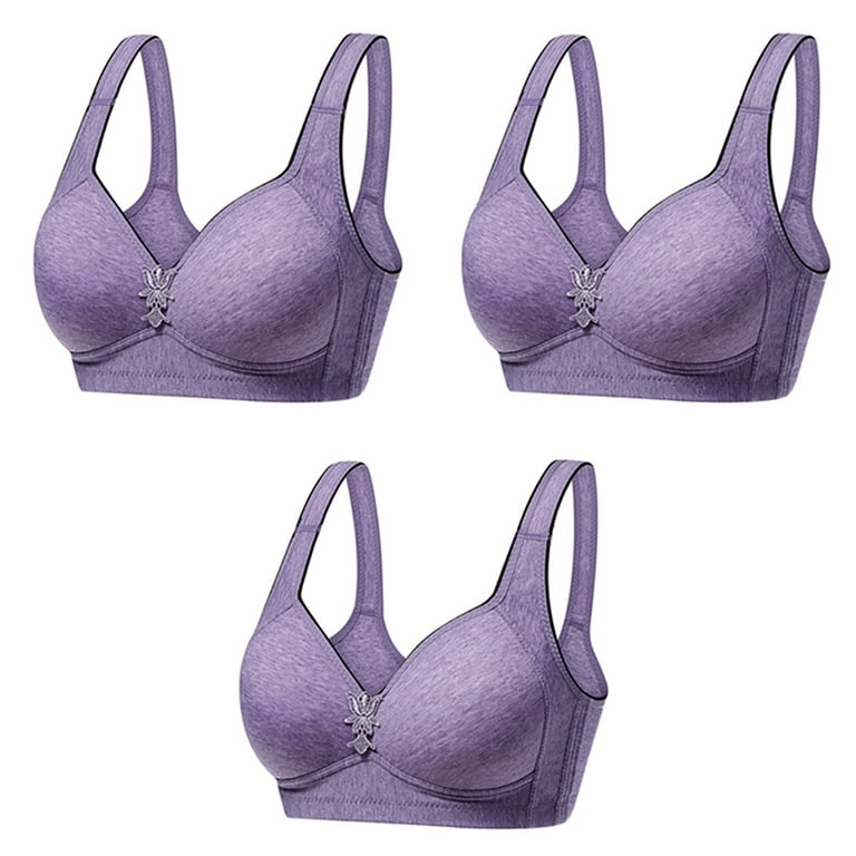 Mrat Clearance Front Closure Bras for Women Wire-Free Large Breasts Bras  for Elderly Front Closure Sports Wireless with Support and Lift Front Zipper  Sport Bras Comfortable Womens Sports Bras Purple M 