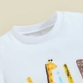 thumbnail image 5 of Bagilaanoe 3pcs Newborn Birthday Outfits Baby Boy Shorts Set Short Sleeve Letter Print T Shirt Tops + Shorts 6M 12M 18M Infant Casual Summer Clothes, 5 of 8