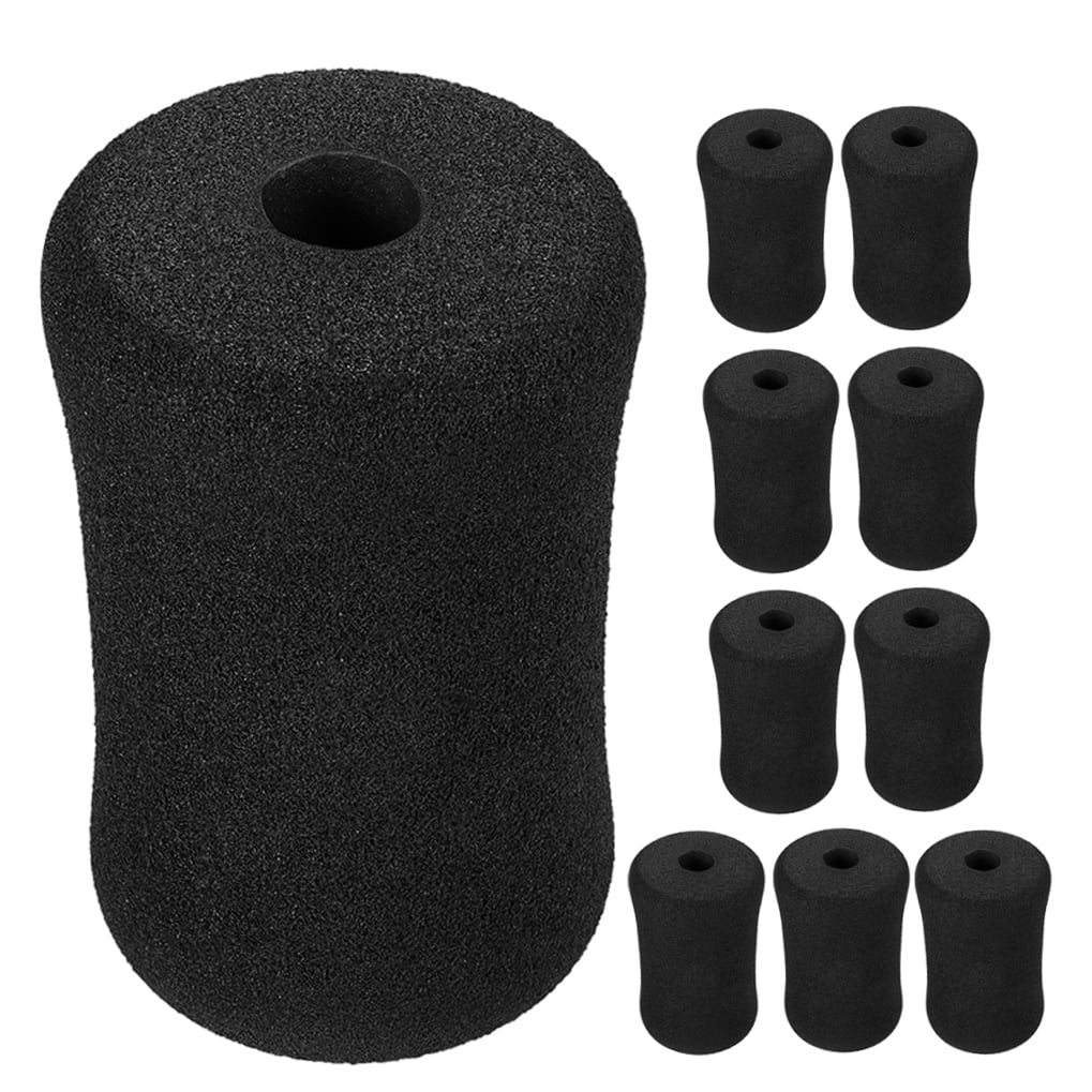 FRCOLOR 10Pcs Black Foam Roller Pads Gym Replacement Parts Cover for Leg Extension Machine and Ab Training Accessories