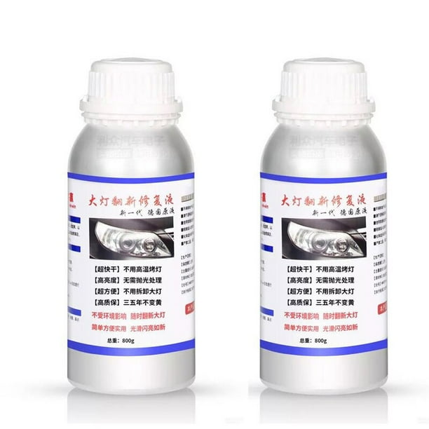 Kit de pulido de restauración de faros de coche, kit de reparación de pulido de faros de coche de polímero líquido de 800ML Tan Jianjun unisex